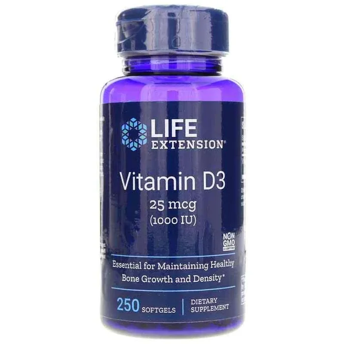 Vitamin D3, 25 mcg (1000 IU), 250 softgels