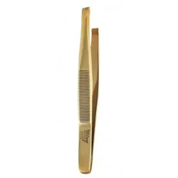Vitry Tweezers Slant Ends Stainless Gold Plated