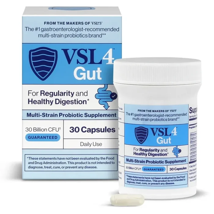 VSL4 Gut Multi-Strain Probiotic 30 Billion CFU 30 Capsules