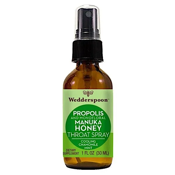 Wedderspoon, Propolis Manuka Honey Throat Spray, Chamomile Mint, 1 Oz Spray
