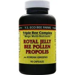 Y.S. Eco Bee Farms Royal Jelly, Bee Pollen, Propolis plus Korean Ginseng 90 caps