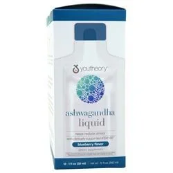 YouTheory Ashwagandha Liquid Blueberry 12 count