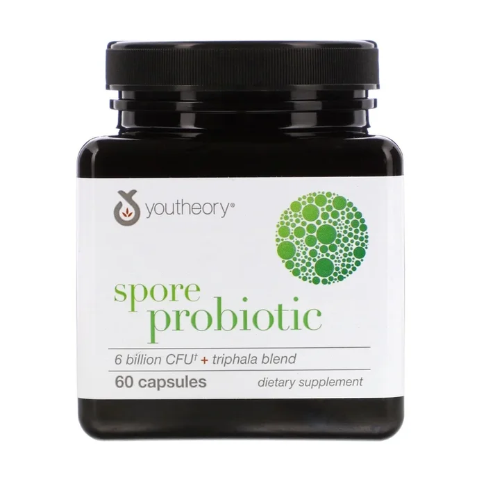 Youtheory, Spore Probiotic Advanced – 6 Billion Cfu+Triphala Blend, 60 Capsules