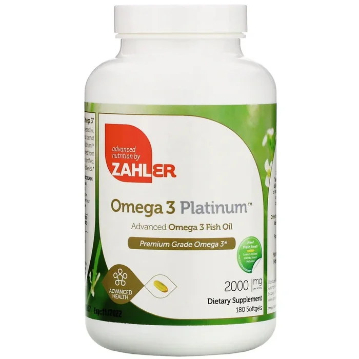Zahler, Omega 3 Platinum 2000mg, 180 Softgels
