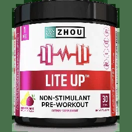 Zhou Lite up Non-Stimulant Pre-Workout Berry Lemonade–30 Scoops-7.5 oz