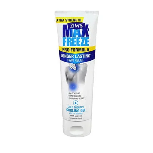 Zims, Max-Freeze Longer Lasting Pain Relief Cold Therapy Cooling Gel Extra Strength, 4 Oz