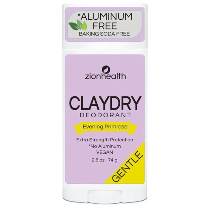 Zion Health Clay Dry Deodorant Evening Primrose 2.8 oz Stick